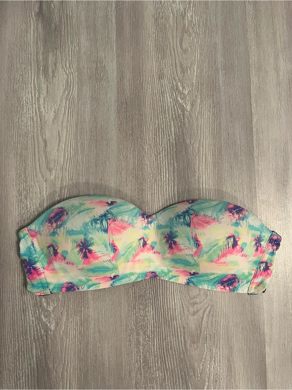 Victorias Secret PINK Bandeau Palm Tree Print Bikini Top size Small